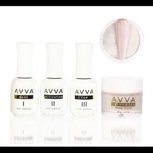 AVVA Nail Dip Starter Kit in Dulce De Leche + dip colors Clear and Almond.